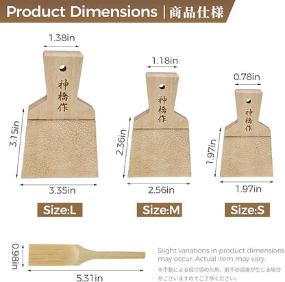 Authentic Japanese Grater Set - Includes Bamboo Brush for Grating Ginger and Wasabi (Small)