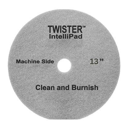 Diversey DD1229105 TASKI Twister Intellipad Diamond Coated Floor Machine Cleaning Pad, Made in USA, Burnish to High Super Gloss Finish, Grey/Brown, 13-inch (Pack of 2)