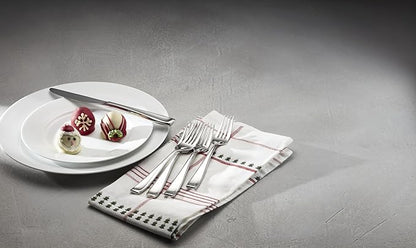 Oneida Silverware Set For 12, Moda 75-Piece Fine Flatware Set with Serving Utensils, Service For 12, 18/10 Stainless Steel, Mirror Finish, Dishwasher Safe, Knives Spoons and Forks Set(Silver 75 Piece)