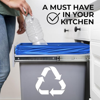 ToughBag 13 Gallon Recycling Bags, Blue Trash Bags (300 COUNT) - Blue Recycle Bags, Recycle Trash Bags 13 Gallon Tall Kitchen - Made in USA