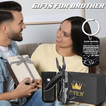Gifts for Brother from Sister Friends,Birthday Christmas Brother Gifts,Multitool Knife "BEST BROTHER EVER",Multi tool for Climbing,Camping,Cycling,Hiking