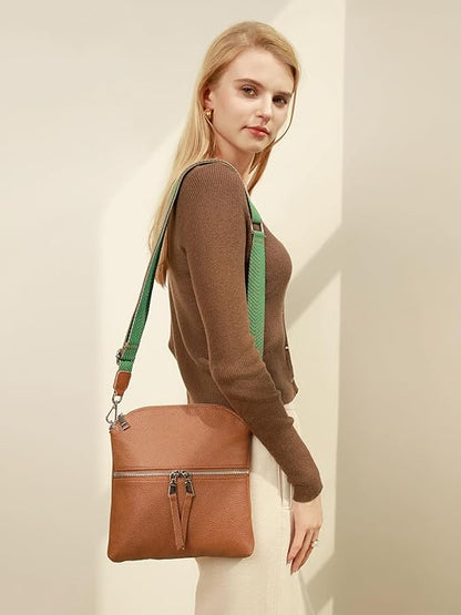 befen Genuine Leather Small Crossbody Purses for Women Travel Cross Body Bags Lightweight with Adjustable Shoulder Strap