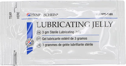 Henry Schein Sterile Lubricating Jelly – 3g Single-Use Packets, Ideal for Medical and Clinical Applications, Convenient Box of 144 Individually Sealed Packets for Hygiene and Precision