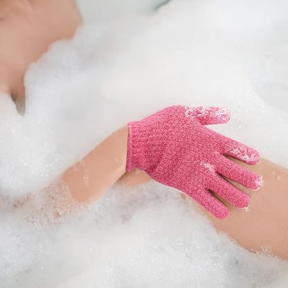 Evridwear Exfoliating Glove Shower Gloves Exfoliate Dead Skin for Dry Sensitive Skin No Irritation with Hanging Loop