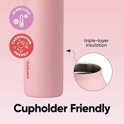 Owala FreeSip Twist Insulated Stainless Steel Water Bottle with Straw for Sports and Travel, BPA-Free, 24-oz, Blue Blue Jay