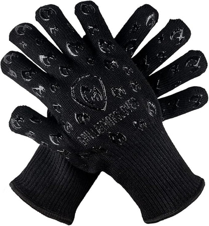 Grill Armor Oven Gloves 932°F Extreme Heat & Cut Resistant Oven Mitts with Fingers for BBQ, Cooking, Grilling, Baking – Accessory for Smoker, Cast Iron, Fire Pit, Camping, Fireplace, Griddle & More