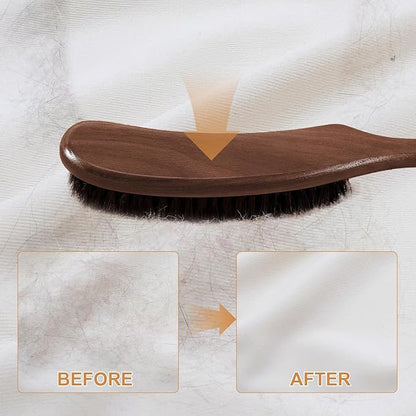 2 PCS Wood Felt Brush,Large Black Walnut Wood Handle Boar Bristle Lint Brush,Suitable for Felted Hats,Suits,Cashmere,Wool,Velvet,Suede and Pet Hair for Men