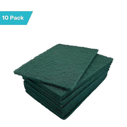 VSM 10-Pack: 6" x 9", Green - Fine, Non-Woven Hand Pad, Aluminum Oxide Grains, Rust and Oxidation Resistant, Multipurpose Abrasive Scrub Pad for Finishing and Cleaning