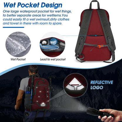 IGOLUMON Hiking Backpack 40L Packable Lightweight Camping Backpack Men Women Waterproof Hiking Daypack Outdoor Travel Daypack