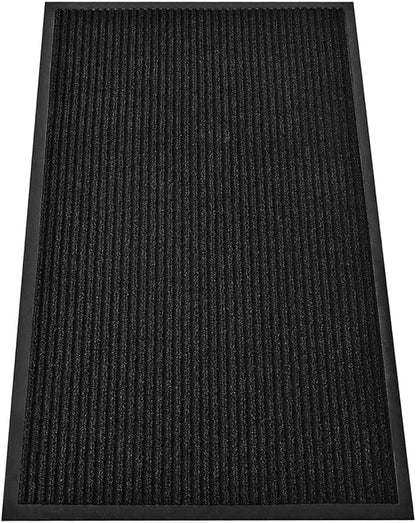SRDDQLC Door Floor Mat Commercial Grade Large Size Heavy Duty Tough Entry Collection Slip Skid Entrance Mat with Rubber Backing Low Profile and Easy to Clean Indoor Outdoor Rug,3x6FT,Black