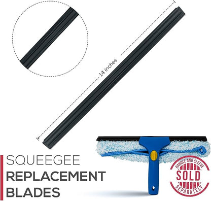 Kleen Handler Bulk Pack of 100 Professional 14” Window Washing Squeegee Blades, Replacement Blades for Squeegee Cleaning Tool, Squeegee Combo Blade Replacement (Bulk Case Pack of 100 Squeegee Blades)