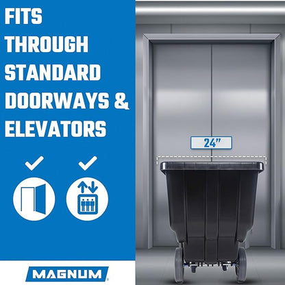 Tilt Truck, 1/2 Cu. Yd. Capacity Dump Cart with Heavy Duty 12” Wheels & 5” Casters for Handling, Transporting on Construction Jobsites, 750 lbs, Trash Cart with Wheels DUC12A-04PK (4-Pack)