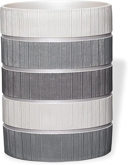 Zahari Home Decorative Trash Can for Bathroom, Office & Bedroom - 2.1 Gallons Stylish & Small Trash Can for Dorms, Desktop & Restroom - Chic Waste Basket for Compact Spaces, Modern Line, Grey