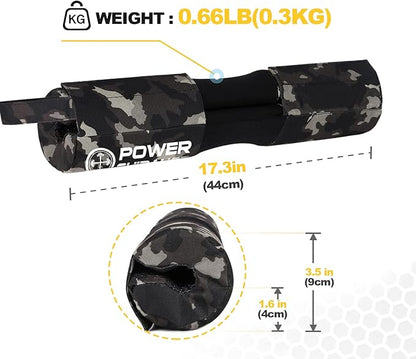 POWER GUIDANCE Barbell Squat Pad - Neck & Shoulder Protective Pad Anti-Skid Points for Squats, Lunges, Hip Thrusts, Weightlifting - Fit Standard and Olympic Bars