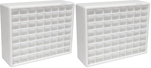 Akro-Mils 64-Drawer Plastic Drawer Storage Cabinet for Garage Organization, Bead Organizer, Building Bricks Storage, Teacher Toolbox, Makeup Organizer, 20-Inch W x 6-Inch D x 16-Inch H, 10164 White