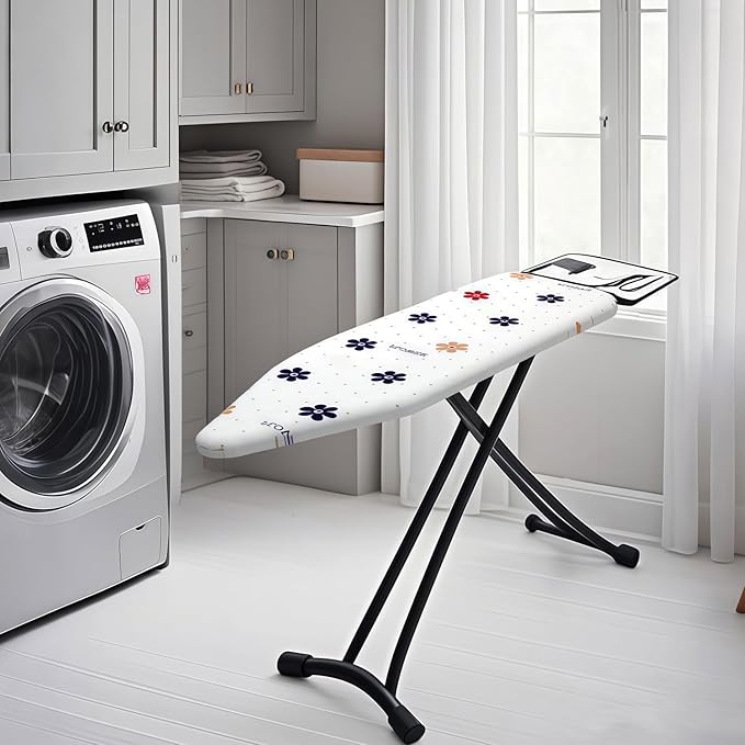 Ironing Board Cover with Two 5MM Thick Feltpads,13"x43"Heat Resistant Replacement Ironing Board Cover and Pad,Fits Standard Ironing Boards,Durability and Easy to Install