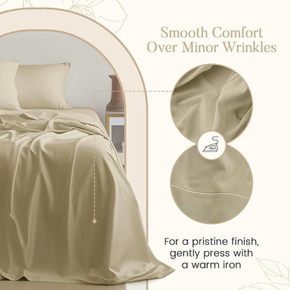 Bed Sheets King Size Sheets Set, 800 Thread Count King Size Bedding Sheets & Pillowcases, Soft & Comfy Thick Cotton 15" Deep Pocket Breathable Bed Sheet, No Pill & Shrink, Machine Washable- Linen