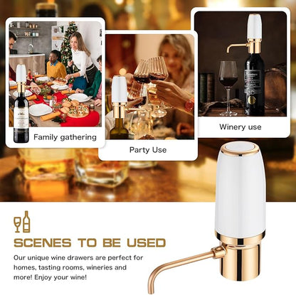 Electric Wine Aerator Pourer with Stopper, Automatic Wine Bottle Dispenser Machine with USB Rechargeable and Multi-Smart Wine Decanter, Best Wine Gifts for Wine Lovers