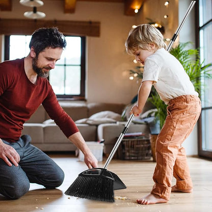 Heavy Duty Black Metal Dust Pan -Handheld Dustpan with Handle, Stainless Steel Large Dustpans with Wide Lip Industrial Dust Pans Precision Edge Small Dustpan for Home/Comfort/Hanging
