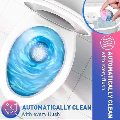 Qualirey 100 Pack Automatic Toilet Cleaner Tablets Toilet Bowl Long Lasting Bathroom Tank Tablets (Pink and Blue)