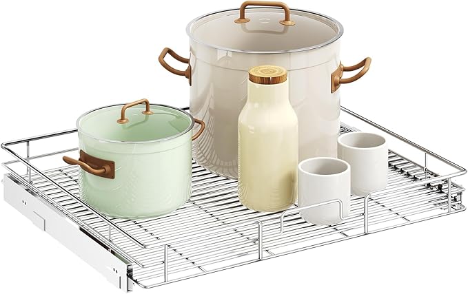LOVMOR Pull Out Cabinet Organizer 28½" W x 21½" D, Kitchen Cabinet Pull Out Shelves Slide Out Storage
