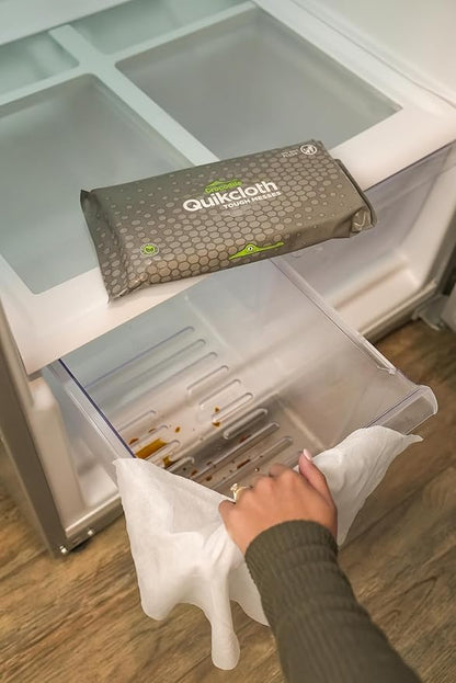 Quikcloth® Tough Messes – Plant-Based, Gentle, Plastic-Free Cleaning Wipes for Home & Kitchen - Safe on Hands and Surfaces