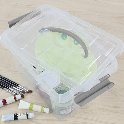 6-Pack 6 L Plastic Storage Containers Latch Storage Box with Lids