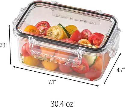 Airtight Food Storage Container With Lid (30.4oz) Leak-Proof Lunch Box | BPA-Free | Meal Prep | Microwave, Freezer and Dishwasher Safe | Kitchen Fridge Organizer Boxes | Fresher Food