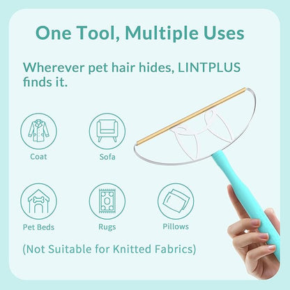 Pet Hair Removal Tool Kit-Max and Pro-by LINTPLUS(Pet Hair Remover),Cat Hair Remover and Carpet Scraper-Easy Dog Hair Remover for Carpeted Stairs & Rugs-Gets Every Hair!