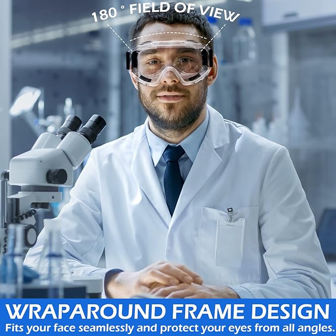 OXG 6 Pack Safety Goggles ANSI Z87.1 Glasses, Anti-Fog Protective Safety Glasses Lab Goggles Men Women Eye Protection Goggles