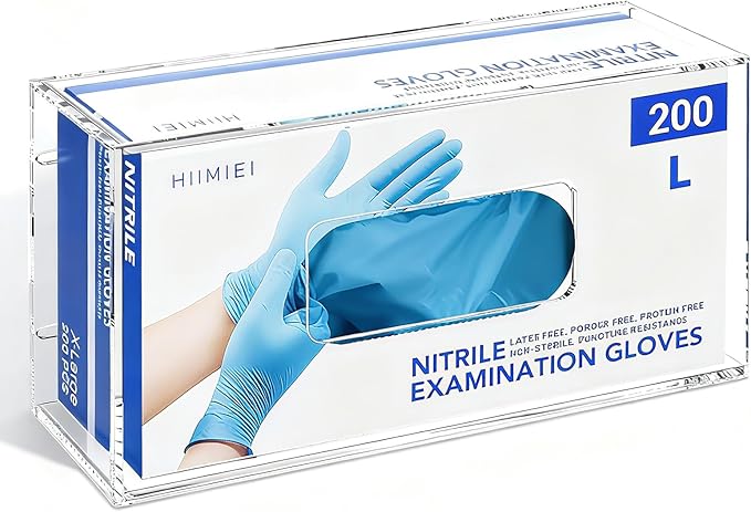 HIIMIEI Glove Holder for Wall Mount: Magnetic Gloves Box Holder, Acrylic Disposable Rubber Latex Glove Dispenser