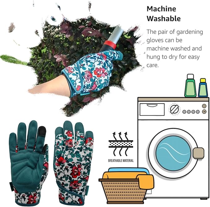 Thorn Proof&Puncture Resistant Gardening Gloves with Grip,Garden Gloves for Women, Leather Work Gloves,Gifts