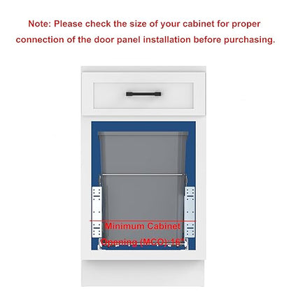 Double Pull-Out Trash Can for Under Kitchen Cabinets Include Double 35QT Trash Bin Doesn't Include Door Fittings, Bottom-Mount Recycling Bin