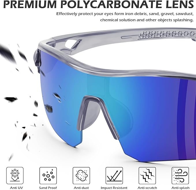 OXG 12 Pack Safety Glasses for Men Women, ANSI Z87.1 Safety Goggles Impact Resistant Protective Eyewear for Work, Outdoor