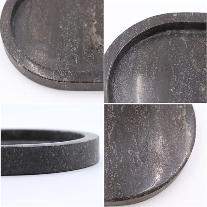 Natural Marble Tray, Oval Vanity Decorative Tray for Bathroom Counter, Countertop Stone Organizer, Catchall Tray for Kitchen, Perfume, Candles, Jewelry Dish Decorative Tray