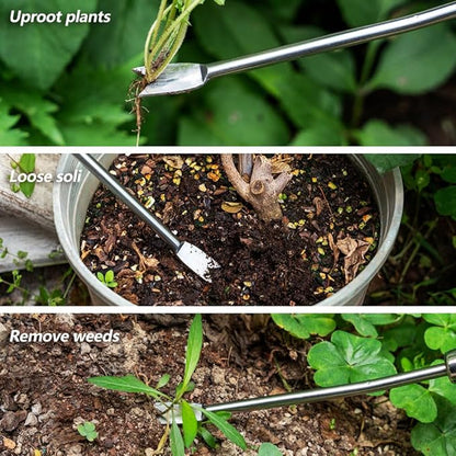 Berry&Bird Dandelion Weeding Tool Crack Weeder Manual Hand Weeder, V-Shaped Fork Easy Weed Removal & Uprooting, Garden Weed Puller Tool for Patio Lawn Yard