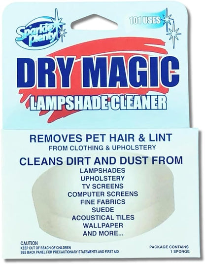 Sparkle Plenty Dry Magic Lampshade Cleaner - Pet Hair Removal Tool for Clothes & Upholstery - Lint Trap Cleaning Tool - Dust Cleaner for Lampshades, Electronic Screen, Fabrics, Tile, Wallpaper & More