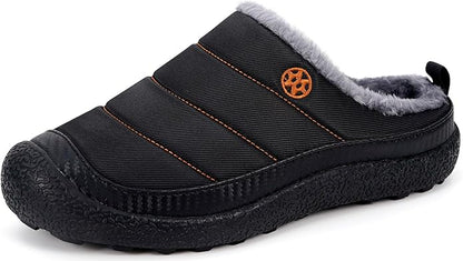 Womens Mens House Slippers Slip on Snow Winter Warm Fully Fur Lined Slippers Indoor Outdoor Shoes