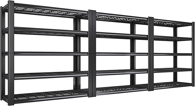 REIBII 3010LBS Storage Shelves 72" H Garage Shelving Heavy Duty Metal Shelving 5 Tier Adjustable Metal Shelves for Storage for Kitchen Pantry Warehouse Basement 72" H x 35.5" W x 16" D, 3 Pack