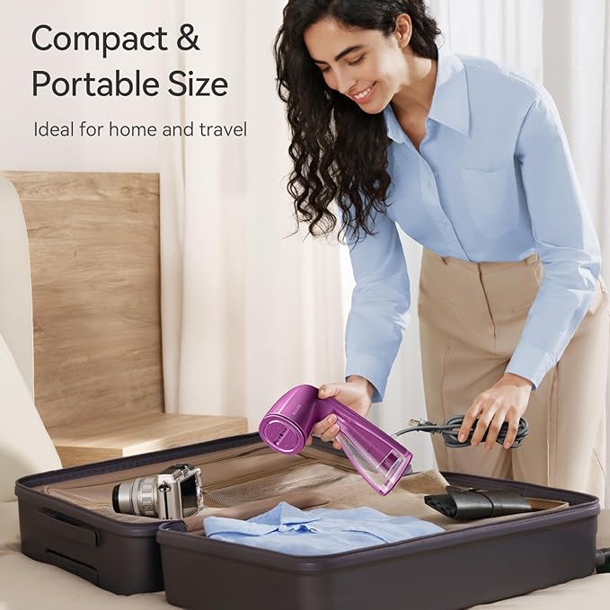 HiLIFE Steamer for Clothes, 1100W Clothes Steamer, Fast Wrinkle Removal with Large 300ml Tank, Ideal for All Fabrics, Easy to Use, Compact and Portable Travel Garment Steamer