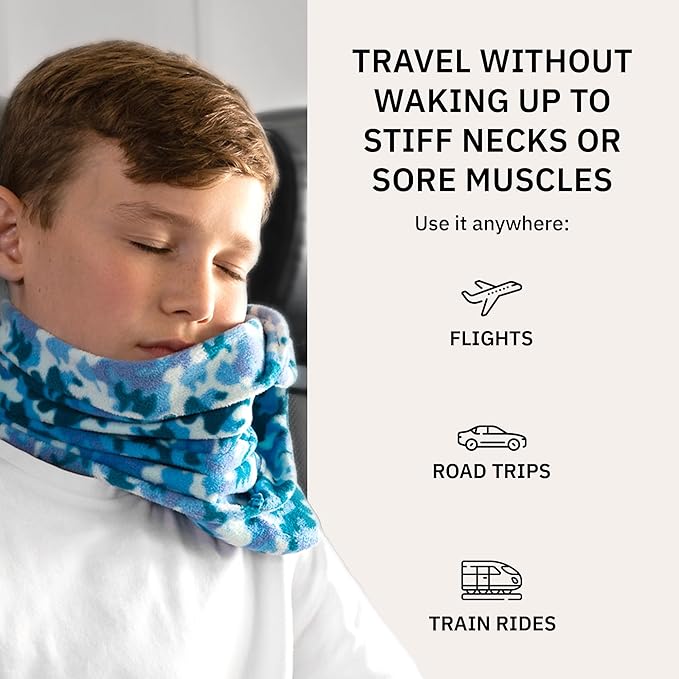 trtl Pillow - Scientifically Proven Super Soft Neck Support Travel Pillow - Machine Washable (Aqua Pop, Junior)
