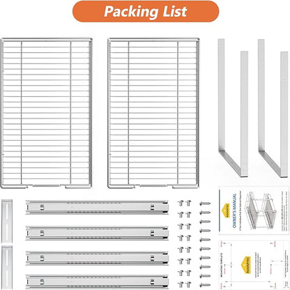 ROOMTEC Individual Pull Out Cabinet Organizer (12½" W x 21½" D), 2 Tier Spice Rack Organizer for Cabinet, Slide Out Drawer Pantry Shelf Organization and Storage for Kitchen Bathroom
