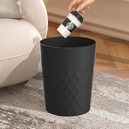 2 Pack Small Trash Can 1.8 Gallon Bathroom Garbage Can Waste Basket Recycling Bin for Dorms Bedrooms Offices Kitchens, Black