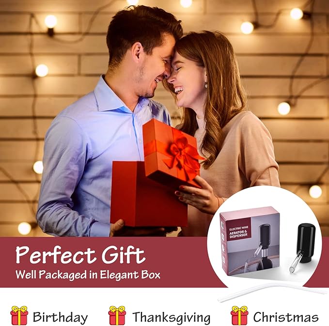 Electric Wine Aerator Pourer,Portable One-Button Wine Dispenser Machine and Wine Decanter Multi-Smart Automatic Filter Wine Pourer for Red Wine,Best Wine Gifts for Women and Wine Lovers