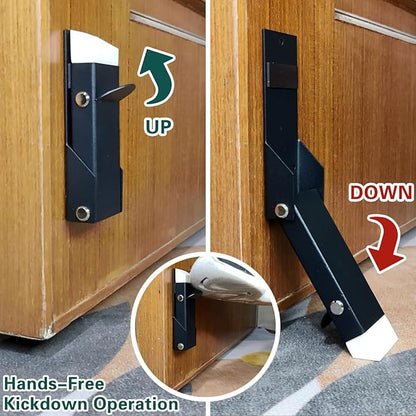 Door Stoppers for Bottom of Door, No Drilling Door Stopper, Door Holder to Keep Door Open, Under Door Noise Stopper, Drop Stops and Easy Install (Self-Adhesive Traceless Mounted)
