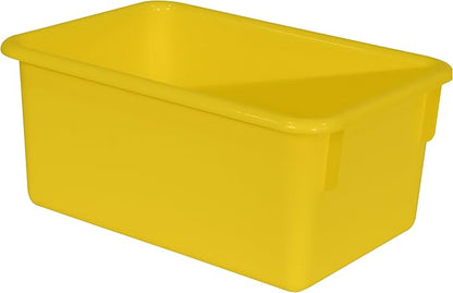 Wood Designs Cubby Storage Bin, Heavy Duty Plastic Containers for Kids Yellow Cubby Tray Set of 12