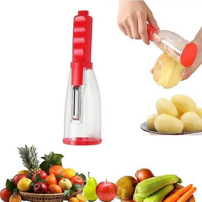 Vegetable peelers for kitchen, Potato Peeler, Fruit Carrot Veggie Peelers Built-in peel catcher, Peeler with Ergonomic Non-Slip Handle,Dishwasher safe for home, office and camping(Red)