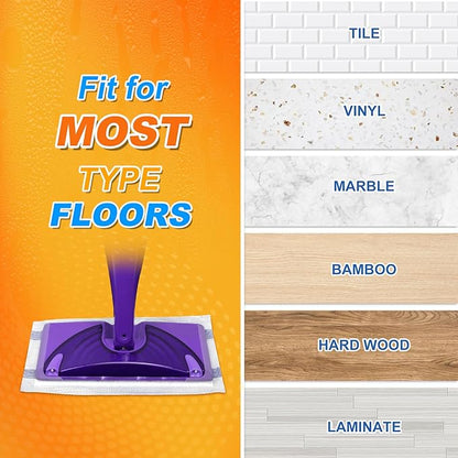 Microfiber Floor Mop Pads 36 Count Compatible with Swiffer WetJet for Wet & Dry Use, Disposable or Reusable Mops Head Replacement, All Purpose Multi Surface Hardwood Pad Refill