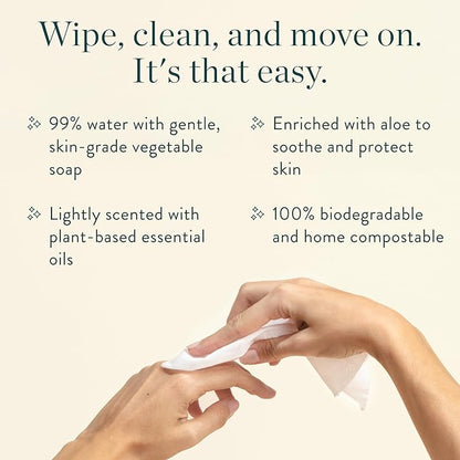 Biom Mini Dispenser + All-Purpose Wipes Starter Kit - Grapefruit Scented Cleaning Wipes | Fits in Car Cup Holder | Biodegradable Plant-Based Cleaner | Kid & Pet Friendly, Natural, Non-Toxic (Citrine)