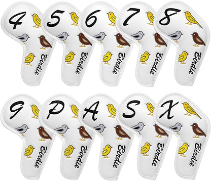 Premium Leather Golf Club Iron Covers - 10pcs/Set Wedge & Iron Headcovers with Velcro Closure